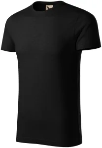 T-shirt męski, teksturowana bawełna organiczna, czarny #321219