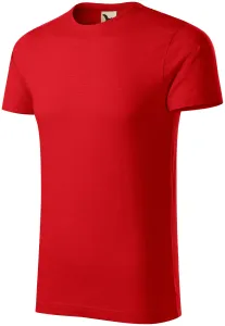 T-shirt męski, teksturowana bawełna organiczna, czerwony #106705