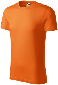 T-shirt męski, teksturowana bawełna organiczna, pomarańczowy #321231