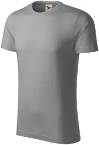 T-shirt męski, teksturowana bawełna organiczna, stare srebro #321272