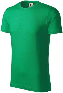 T-shirt męski, teksturowana bawełna organiczna, zielona trawa #321237