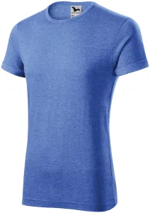 T-shirt męski z podwiniętymi rękawami, niebieski marmur #319374