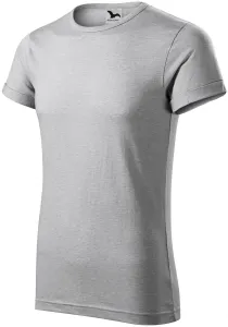 T-shirt męski z podwiniętymi rękawami, srebrny marmur