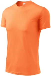 T-shirt z asymetrycznym dekoltem, neonowa mandarynka