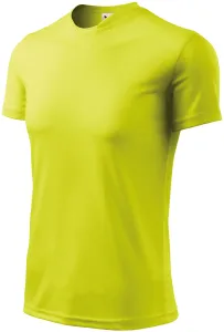 T-shirt z asymetrycznym dekoltem, neonowy żółty #102885