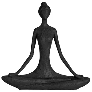 Dekoracja Yoga Lady czarny, 18,5 x 19 x 5 cm, polystone