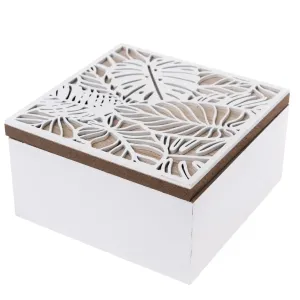 Drewniane pudełko Forkhill, biały, 15 x 8 x 15 cm