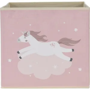 Dziecięce pudełko tekstylne Unicorn dream różowy, 32 x 32 x 30 cm