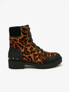 Desigual Biker Leopard Buty do kostki Brązowy #283691