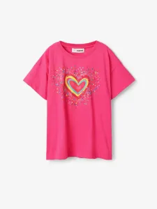Desigual Heart Koszulka dziecięce Różowy #300695