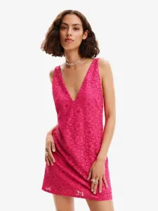 Desigual Lace Sukienka Różowy #583190