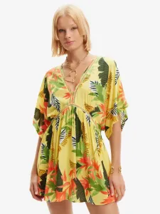 Desigual Top Tropical Party Sukienka Żółty #582966