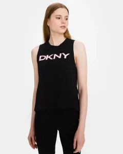 DKNY Sollip Logo Podkoszulek Czarny #289660