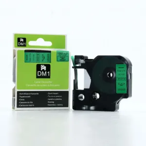 Dymo D1 45019, S0720590, 12mm x 7m czarny druk / zielony podkład, taśma oryginalna