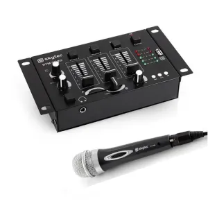 Electronic-Star Mini DJ Set, 1 x 3/2-kanałowy mikser, 1 x mikrofon ręczny