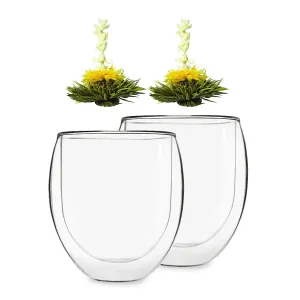 Feelino Ice, szklanki termiczne z podwójną ścianką, 4 x 320 ml, szkło borokrzemowe, herbata kwitnąca #554672