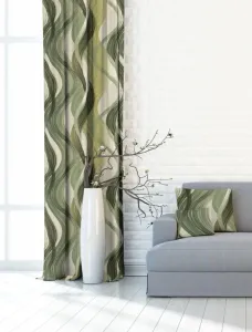 Forbyt,   Zasłona lub materiał dekoracyjny, OXY Fala, zielona, 150 cm