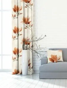 Forbyt, Zasłona lub materiał dekoracyjny, OXY Magnolia, beżowo pomarańczowa, 150 cm