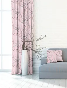 Zasłona dekoracyjna lub materiał, OXY Odblask różowo szary, 150 cm