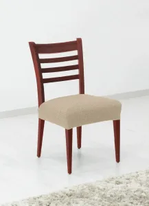 Pokrowiec elastyczny na siedzisko krzesła Denia śmietanowy, 45 x 45 cm, zestaw 2 szt