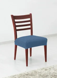 Pokrowiec elastyczny na siedzisko krzesła Denia niebieski, 45 x 45 cm, zestaw 2 szt