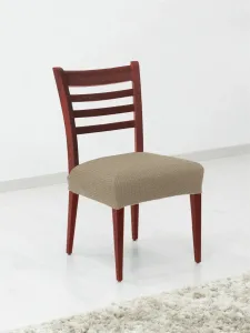 Pokrowiec elastyczny na siedzisko krzesła Denia orzechowy, 45 x 45 cm, zestaw 2 szt
