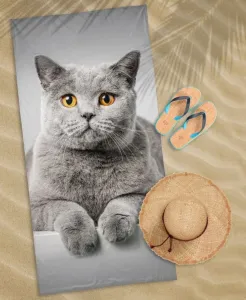 Ręcznik plażowy, Piesek i kotek, 70 x 140 cm