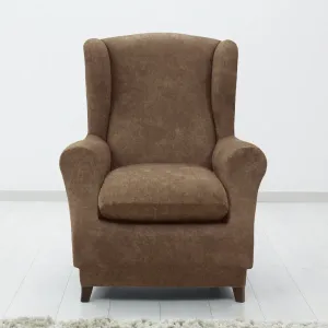 Pokrowiec elastyczny na fotel wypoczynkowy, Estivella plamoodporny, jasno brązowy