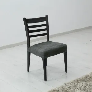 Pokrowiec elastyczny na siedzisko krzesła, komplet 2 ks Estivella plamoodporna, ciemno szary