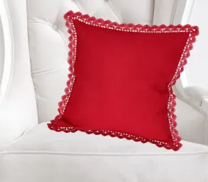 Poszewka na poduszkę, Czerwono bordowa elegancja, czerwony, 40 x 40 cm
