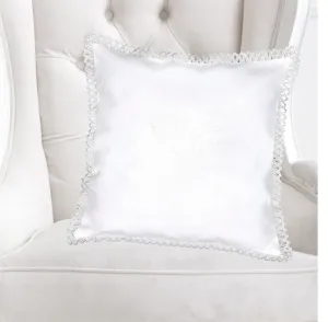 Poszewka na poduszkę, Enora z koronką, biały, 40 x 40 cm