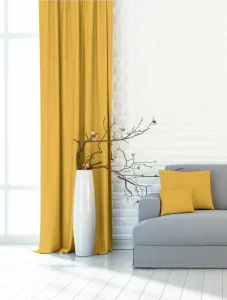Zaciemniająca zasłona dekoracyjna lub materiał, Blackout Melanż, pomarańczowo żółty,150 cm