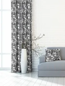 Zasłona lub materiał dekoracyjny, New York Blask, czarno biały, 150 cm