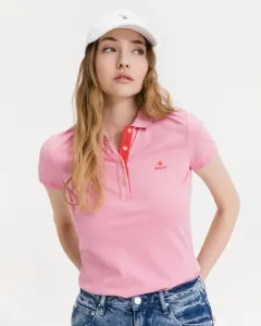 Gant Contrast Collar Polo Koszulka Różowy