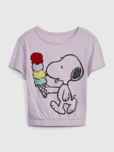 GAP GAP & Peanuts Snoopy Koszulka dziecięce Fioletowy #155840