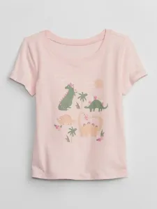 GAP Koszulka dziecięce Różowy #527467