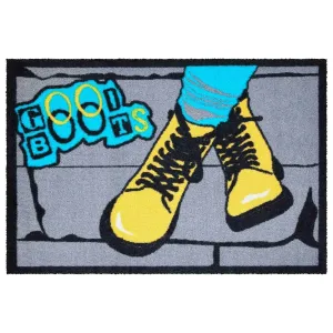 Grund Wycieraczka Boots  szaro-niebiesko-żółty, 40 x 60 cm