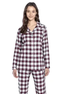Flanelowa piżama damska ESTELA Bordowy XL
