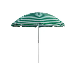 Happy Green Parasol plażowy zielone paski, 230 cm