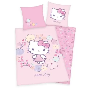 Dziecięca pościel bawełniana Hello Kitty, 140 x 200 cm, 70 x 90 cm