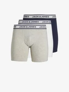 Jack & Jones Solid 3-pack Bokserki Szary