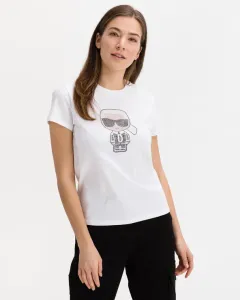 Karl Lagerfeld Ikonik Rhinestone Koszulka Biały #291958