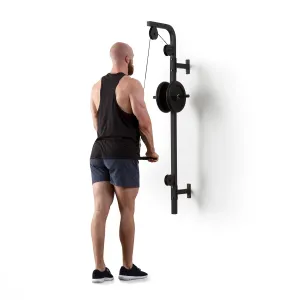 KLARFIT Hangman, wyciąg do ćwiczeń, 100 kg, linka 2,5 m, gryf do tricepsów, czarny