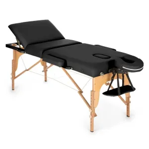 KLARFIT MT 500, stół do masażu, 210 cm, 200 kg, składany, torba, kolor czarny