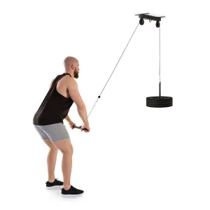 KLARFIT Hangman, wyciąg do ćwiczeń, do sufitu, linka 2 m, uchwyt do treningu tricepsa, czarny
