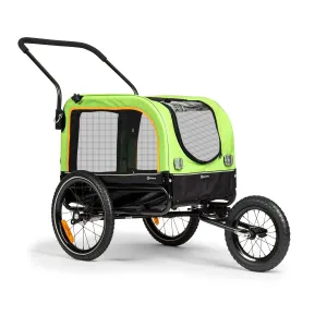 KLARFIT Corgi 2 w 1, przyczepka i wózek dla psa, 600D Oxford, stalowa rura, chrągiewka bezpieczeństwa #92034