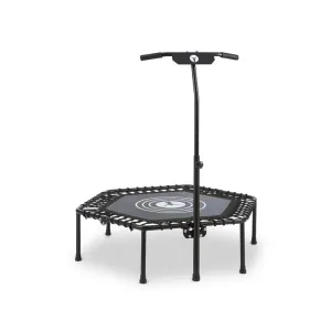 KLARFIT Jumpanatic, trampolina fitness, Ø 44“/112 cm, drążek z uchwytem, składana, kolor czarny