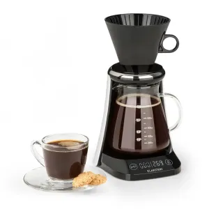 Klarstein craft coffee, zaparzacz do kawy, waga, timer, szklany dzbanek, dripper, 600 ml, kolor czarny/biały
