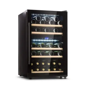 Klarstein Barossa 40D, chłodziarka do wina, 2 strefy, 135 l, 41 butelek, szklane drzwi, dotykowa #573422
