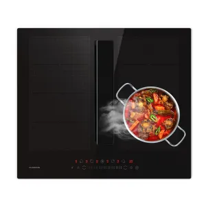 Klarstein Chef-Fusion, system down air, płyta indukcyjna + wyciąg kuchenny, 60 cm, wydajność wyciągu 600 m³/h, klasa efektywności energetycznej A